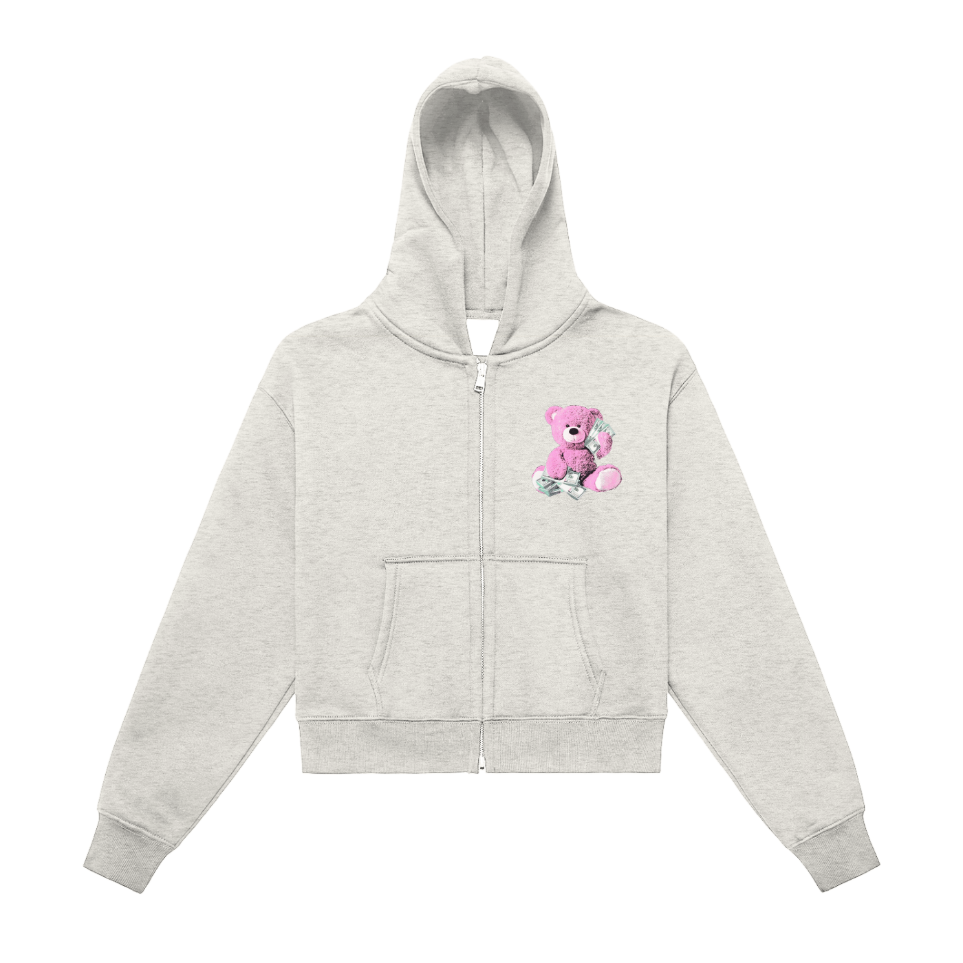 CASHTEDDY Zip-Up Cropped Hoodie