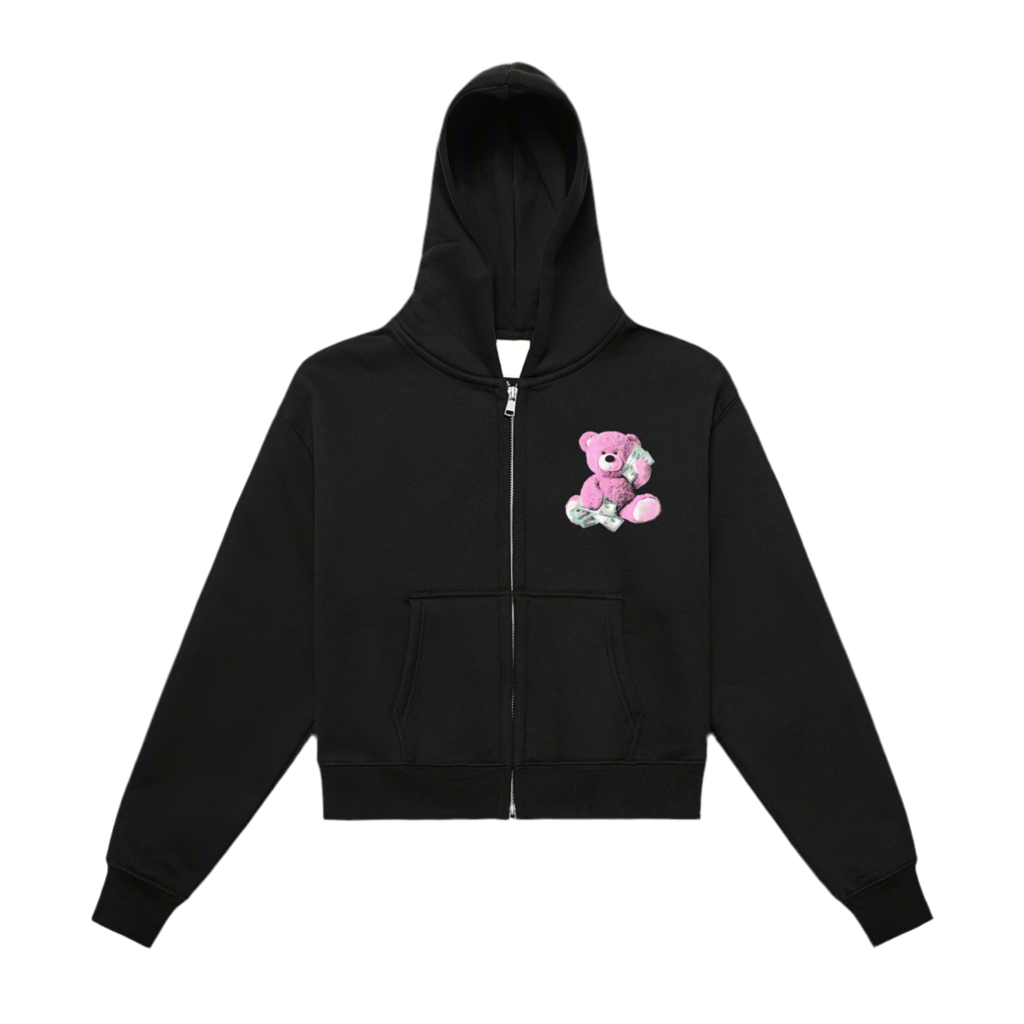 CASHTEDDY Zip-Up Cropped Hoodie