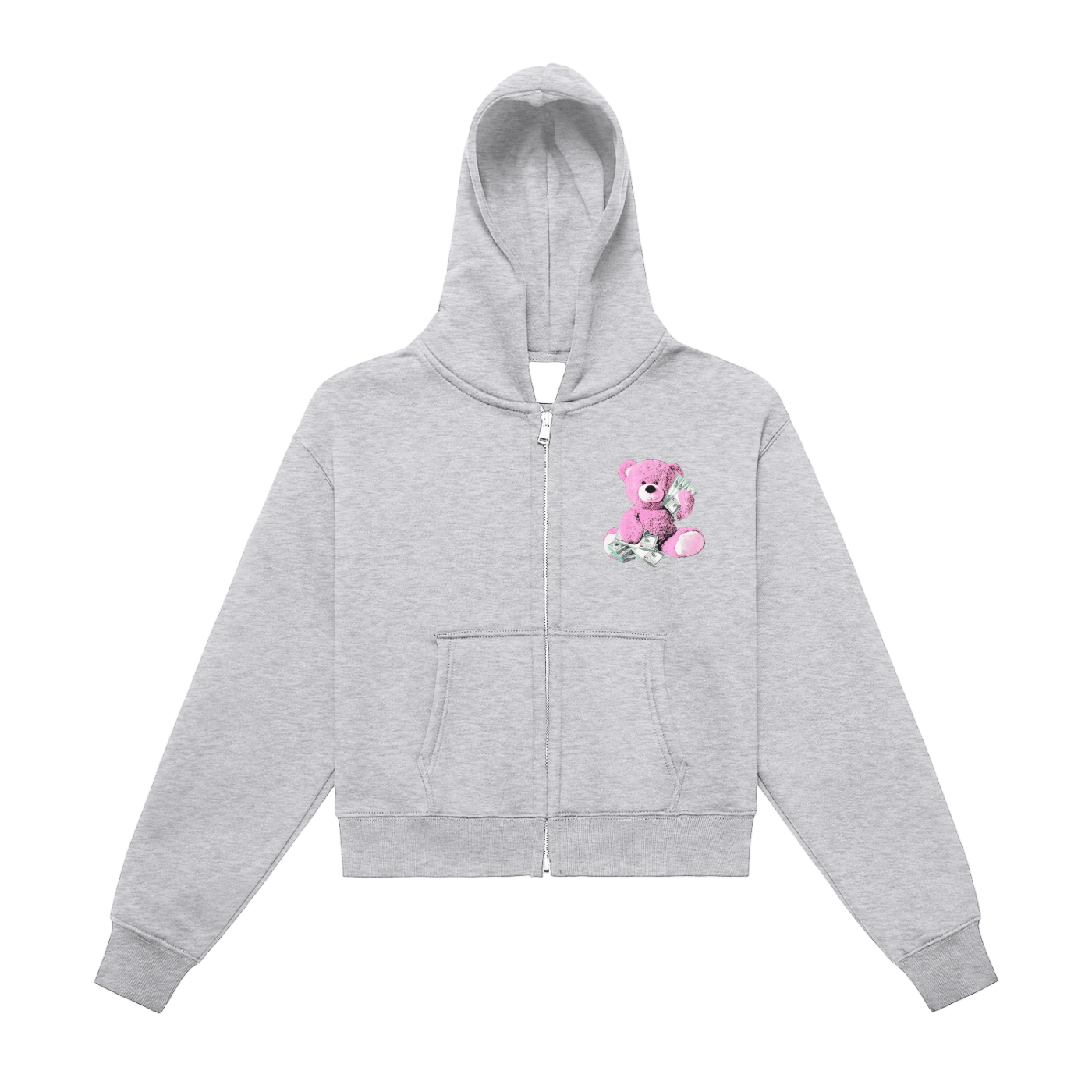 CASHTEDDY Zip-Up Cropped Hoodie