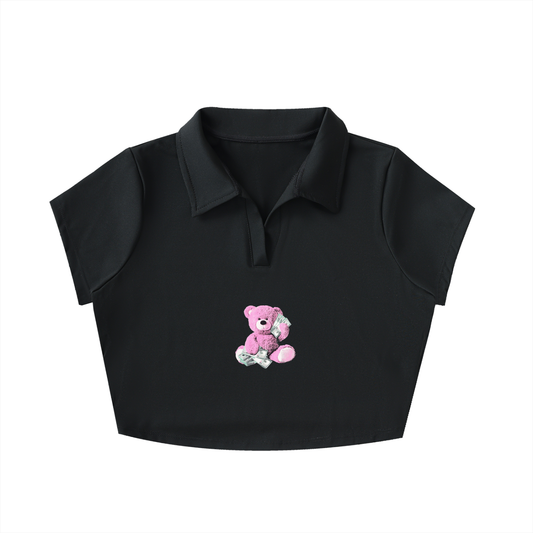 CASHTEDDY Polo Crop Top