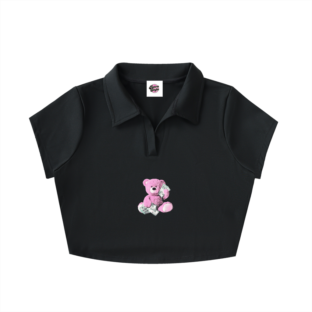 CASHTEDDY Polo Crop Top