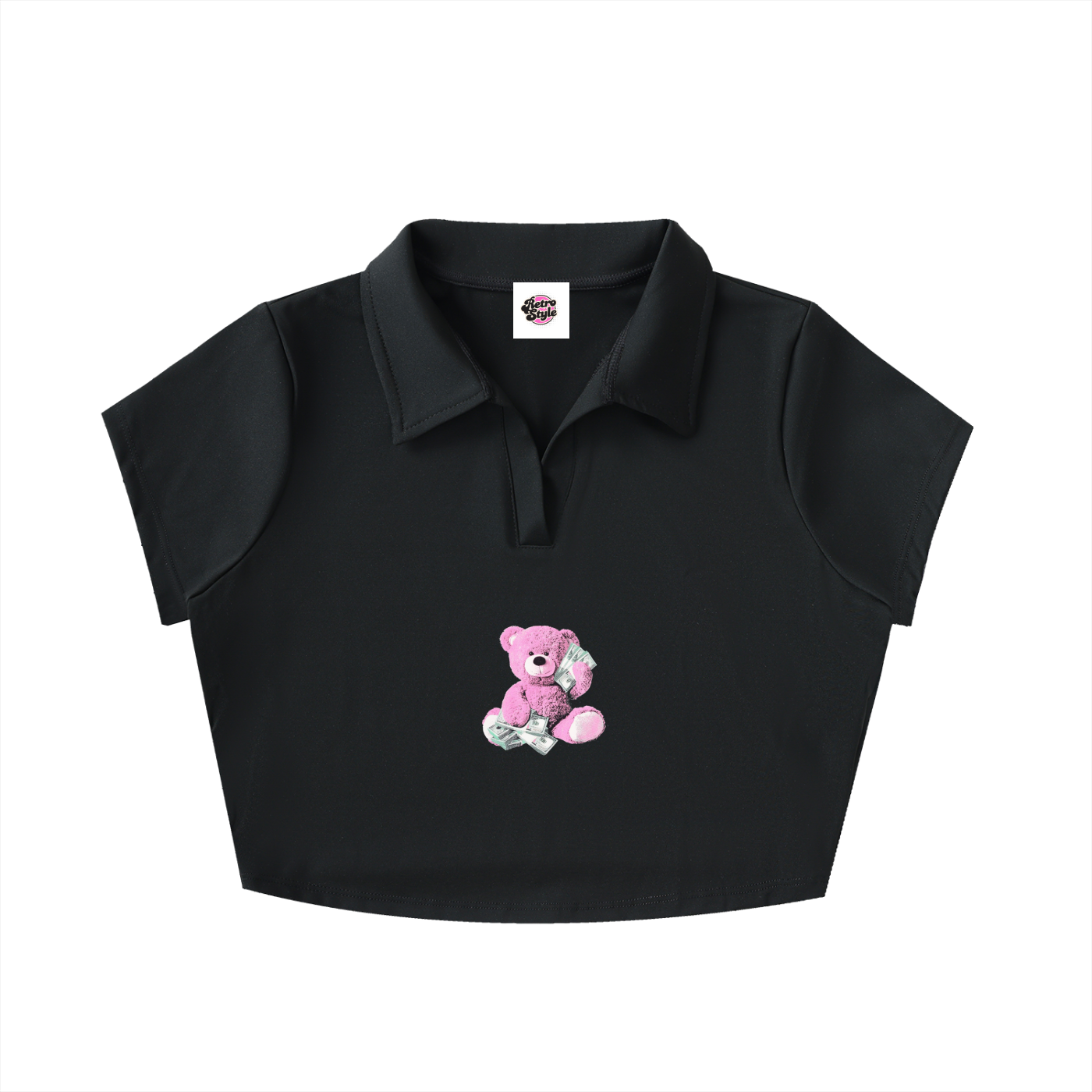 CASHTEDDY Polo Crop Top