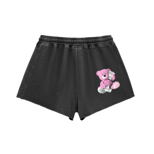 CASHTEDDY Raw Edge Drawstring Shorts